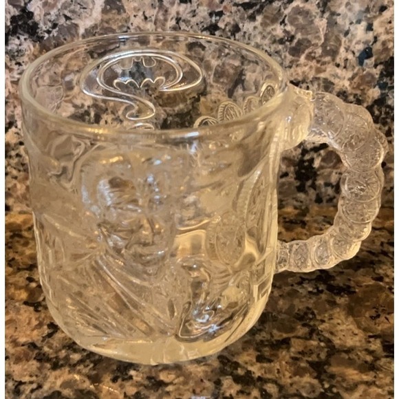 McDonald's Other - Vintage 1995 McDonald's Batman Forever Two-Faced glass mug DC Comics France